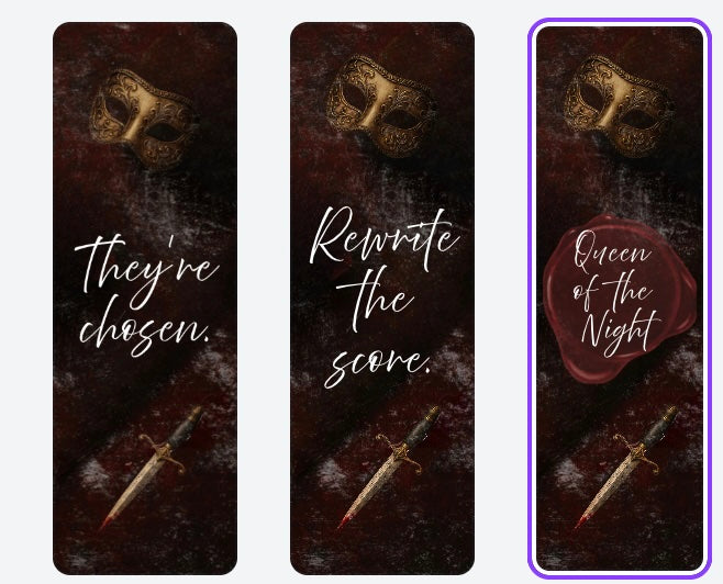 Queen of the Night Bookmark (Choose Your Quote)
