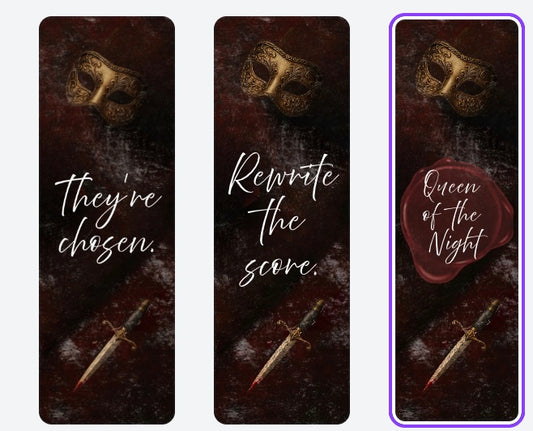 Queen of the Night Bookmark (Choose Your Quote)